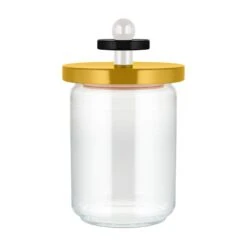 Alessi Voorraadpot Twergi - ES16/100 1 - Geel - ø 12 Cm / 1 Liter - Door Ettore Sotsass