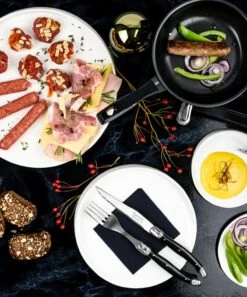 Laguiole Style De Vie Steakmessen Premium Line Zwart 6 Stuks -Keuken Benodigdheden Verkoop Laguiole Premium Line steakmessen 18 mm sf Gr 10