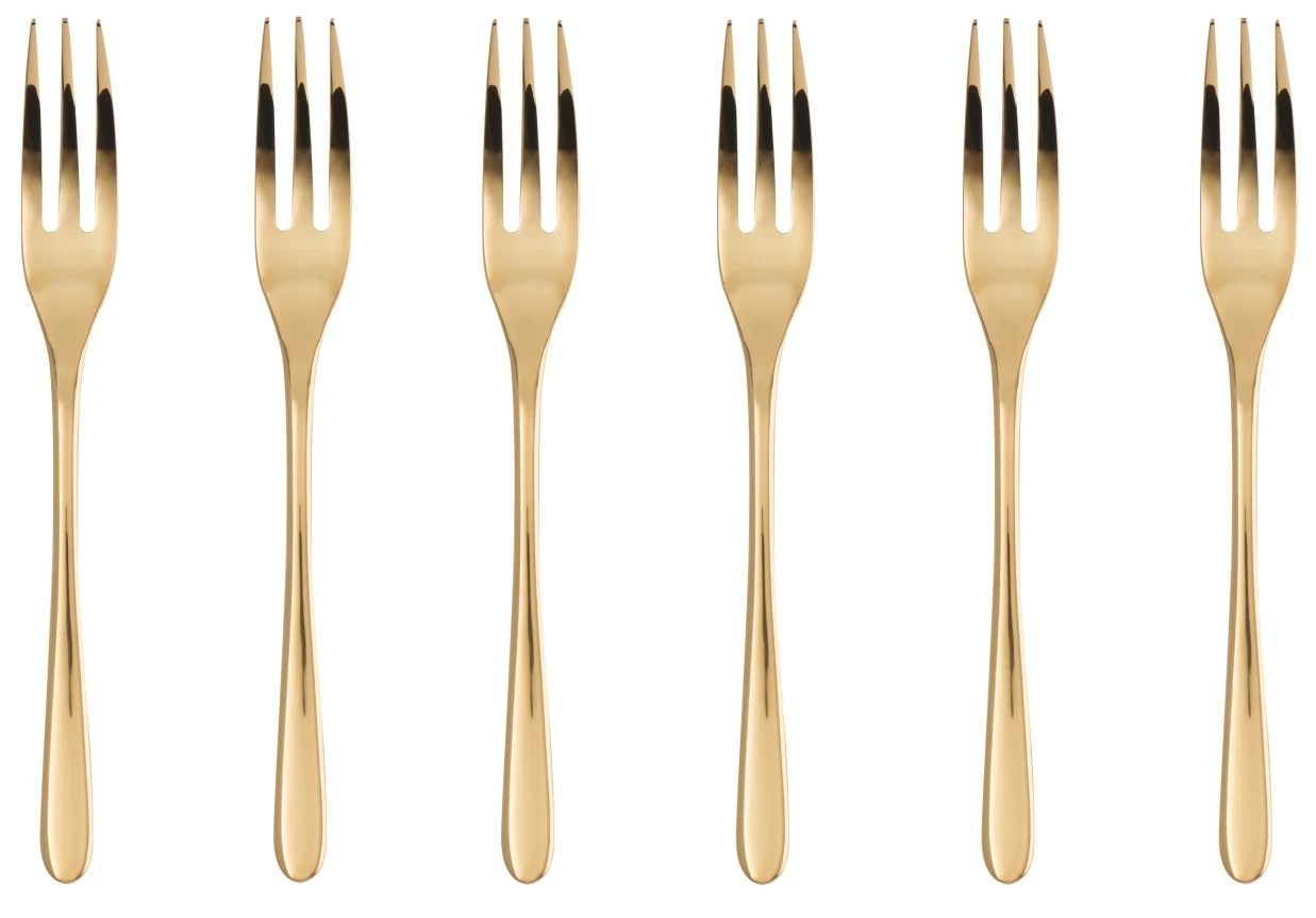 Sambonet Gebaksvorkjes Taste Goud 6 Stuks 3 Sambonet Gebaksvorkjes Taste Goud 6 Stuks
